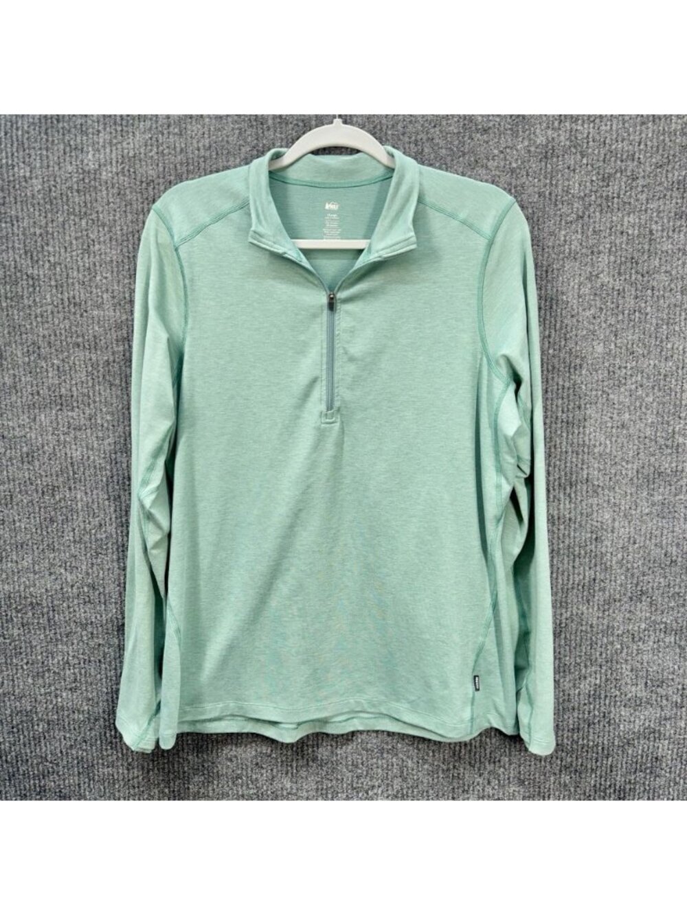 REI Top Midweight Base Layer Womens XL Half-Zip Long Sleeve Thumbholes Pullover - Picture 1 of 8